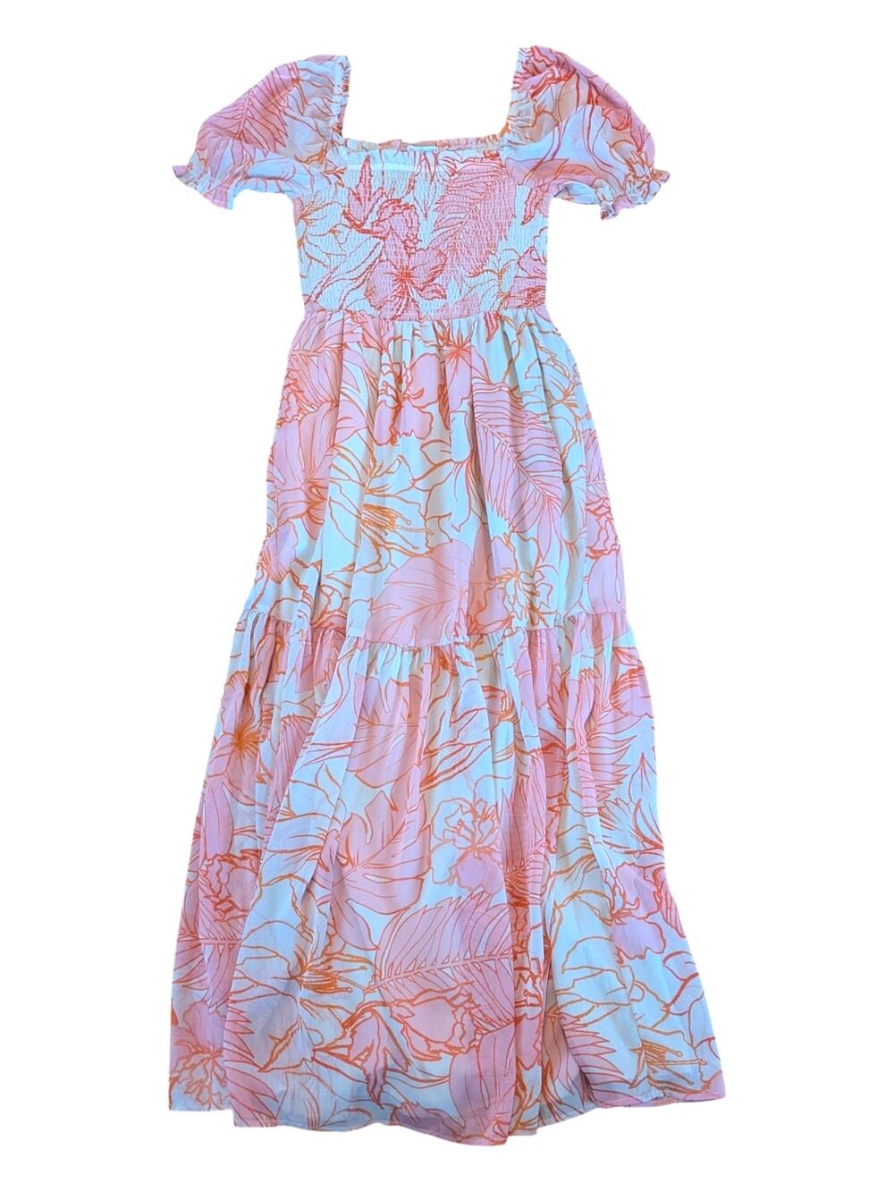 Patrons Of Peace Dress Women’s XS Pink Midi Boho Cottagecore Floral Peasant